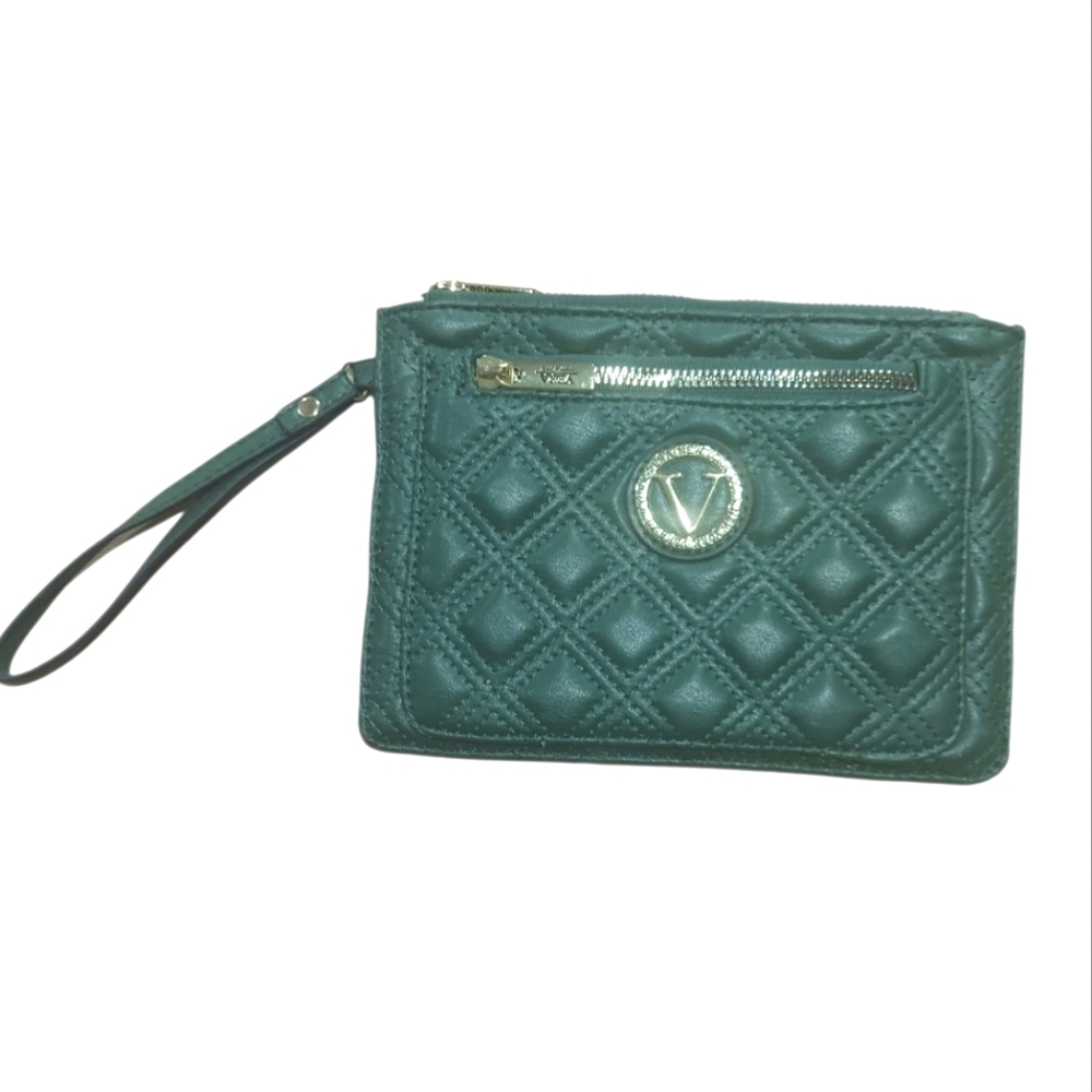Vera New York Dark Green Quilted Wristlet